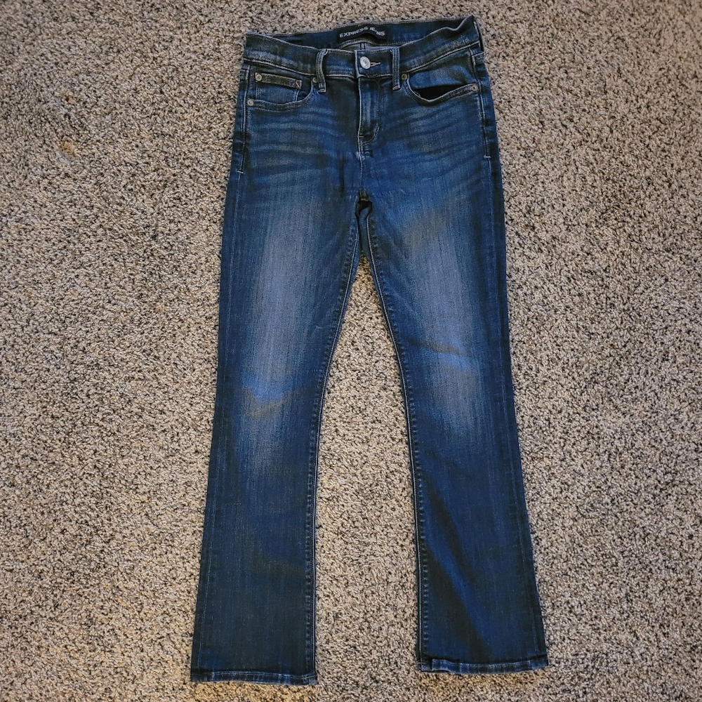 Express Barely Boot Mid Rise Jeans